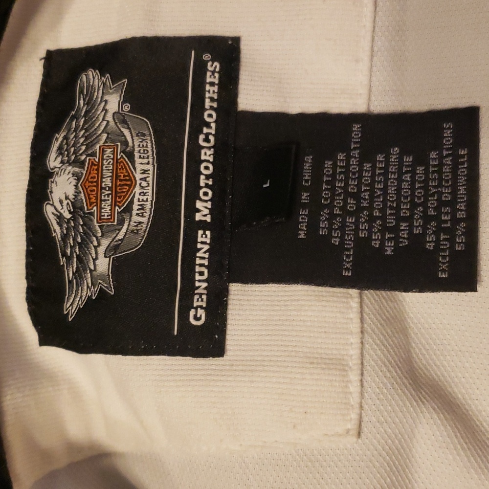Harley Davidson, Large Mens Racing Performance Button-down short sleeve shirt - Picture 6 of 8